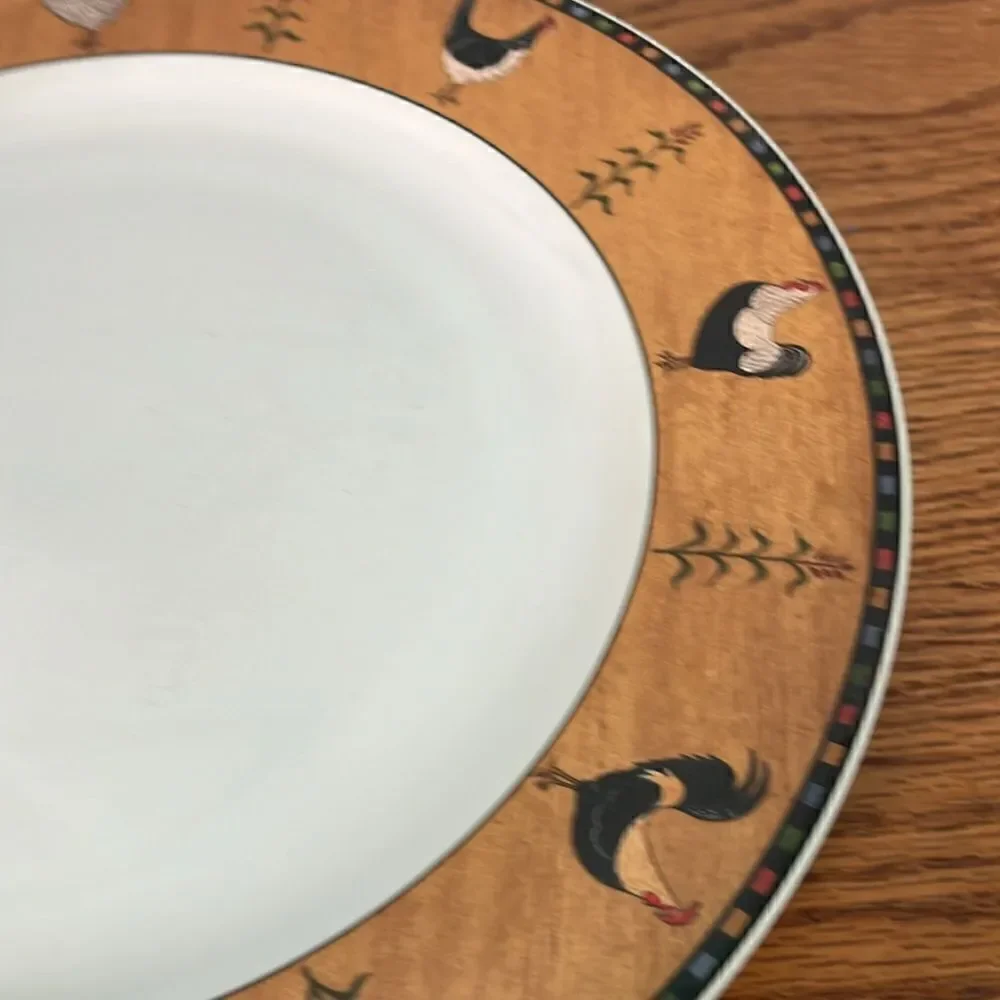 2 Country Quartet Chicken Rooster 12” Dinner Plates Warren Kimble Sakura…